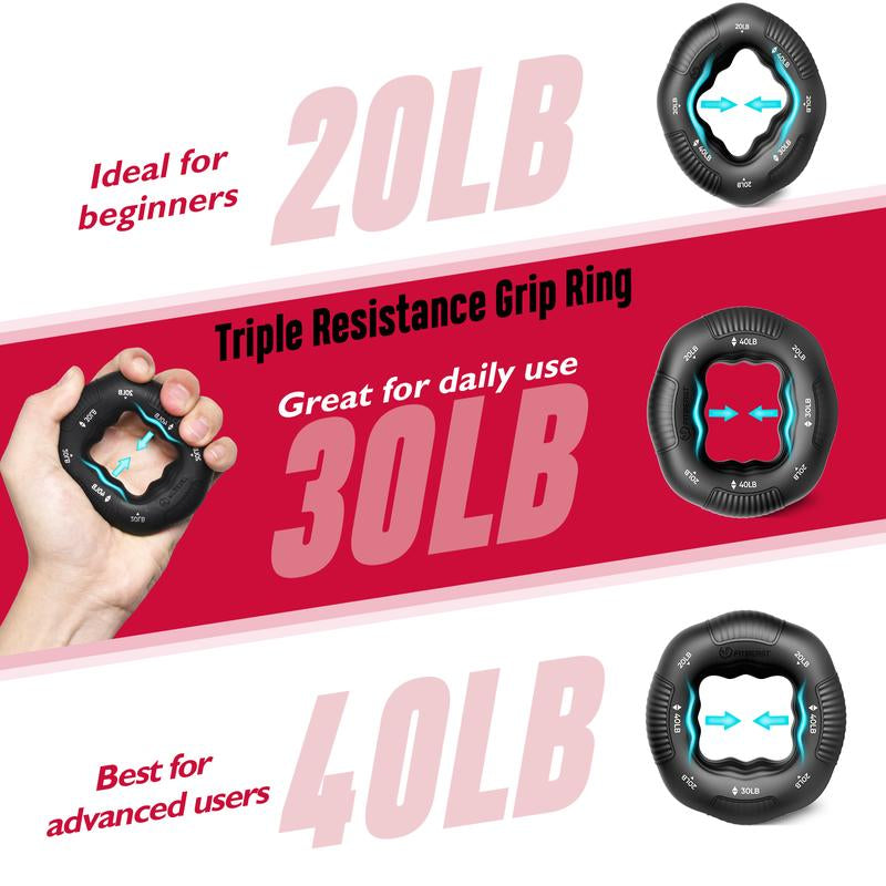 Fitbeast Grip Strength Trainer Kit, Pro Hand and Forearm Strengthener Kit with Adjustable Resistance and Multi-Function Massage Balls for Hand Therapy, Grip Training, and Recovery #Outdoorfun